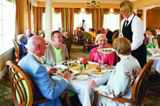 residents in dining area