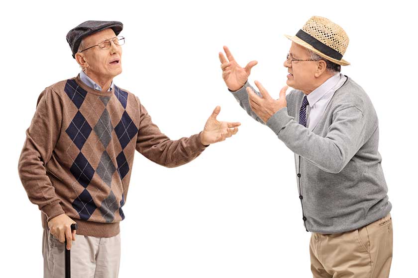 Two stubborn mature men arguing Two stubborn mature men arguing