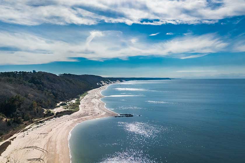 Drone scenic panoramic view of the Reeves Beach Drone scenic panoramic view of the Reeves Beach