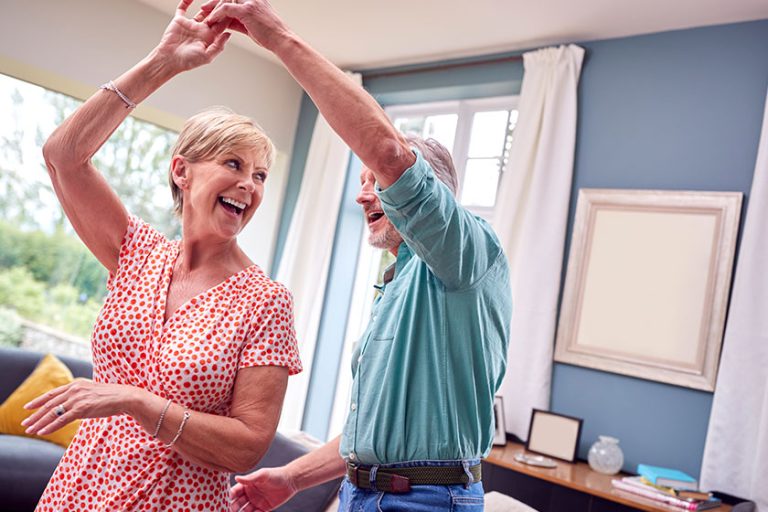 omantic Senior Retired Couple Dancing