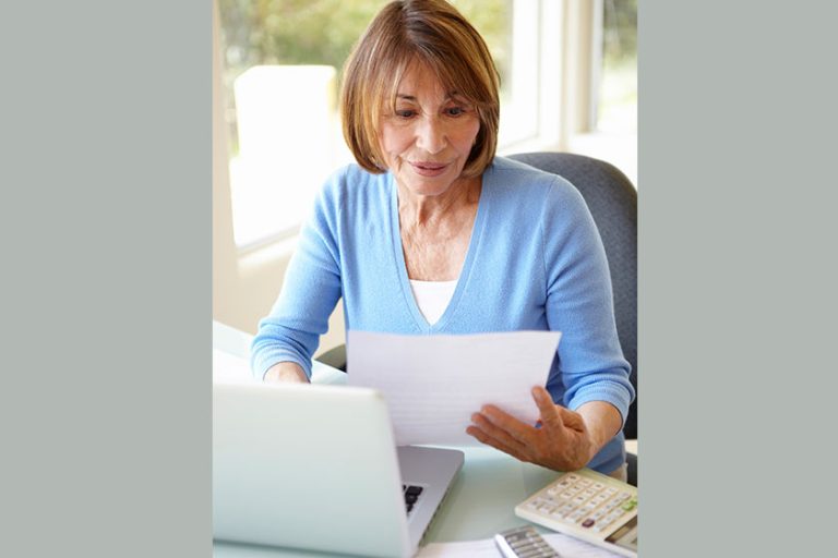 Woman working in home office