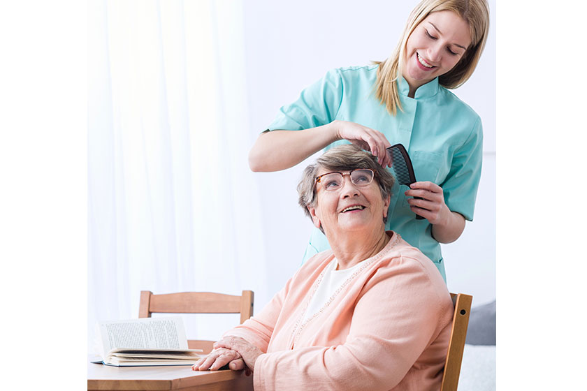 Caregive take care of patient